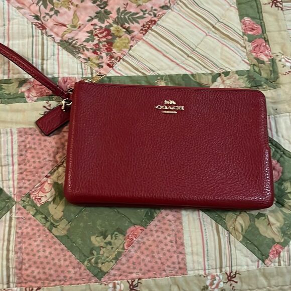 Coach Handbags - Coach red leather wallet/wristlet
